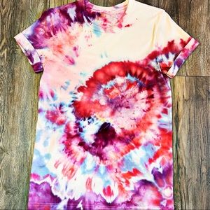 Custom Tie Dye Cotton T-shirt Short Sleeve